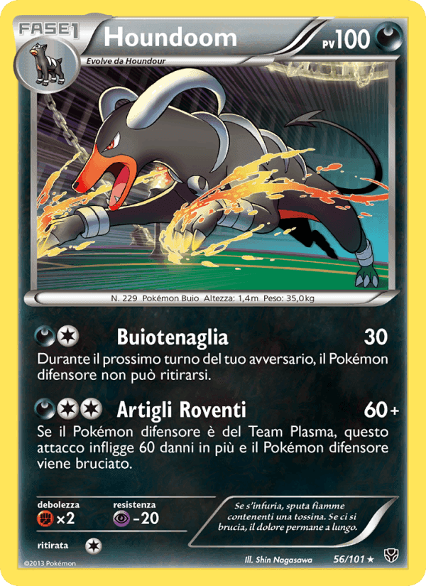 Houndoom, carta 56 di Esplosione Plasma