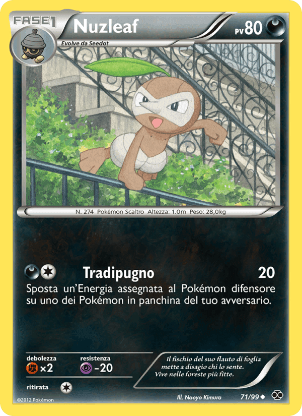 Nuzleaf, card 71 from Destini Futuri