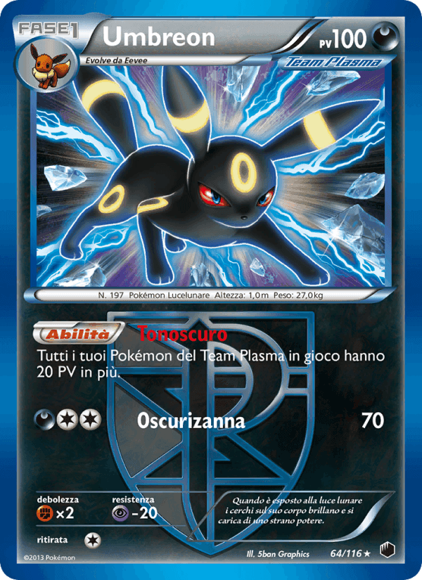 Umbreon, carta 64 di Glaciazione Plasma