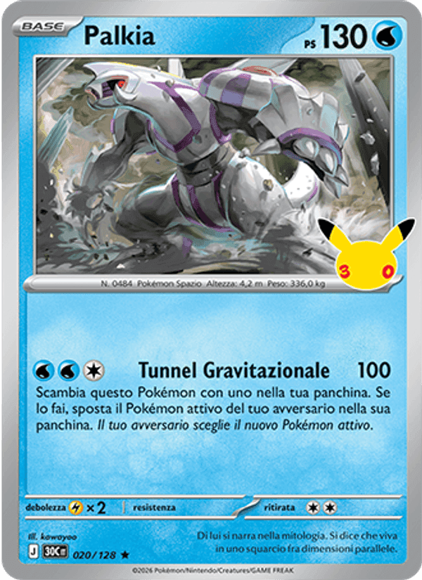 Palkia, carta 020 di 30° Anniversario