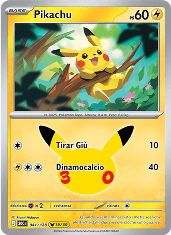 Pikachu, carta 041 di 30° Anniversario