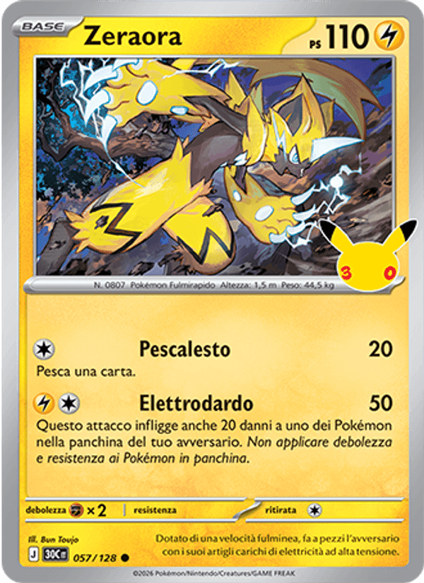 Zeraora, carta 057 di 30° Anniversario