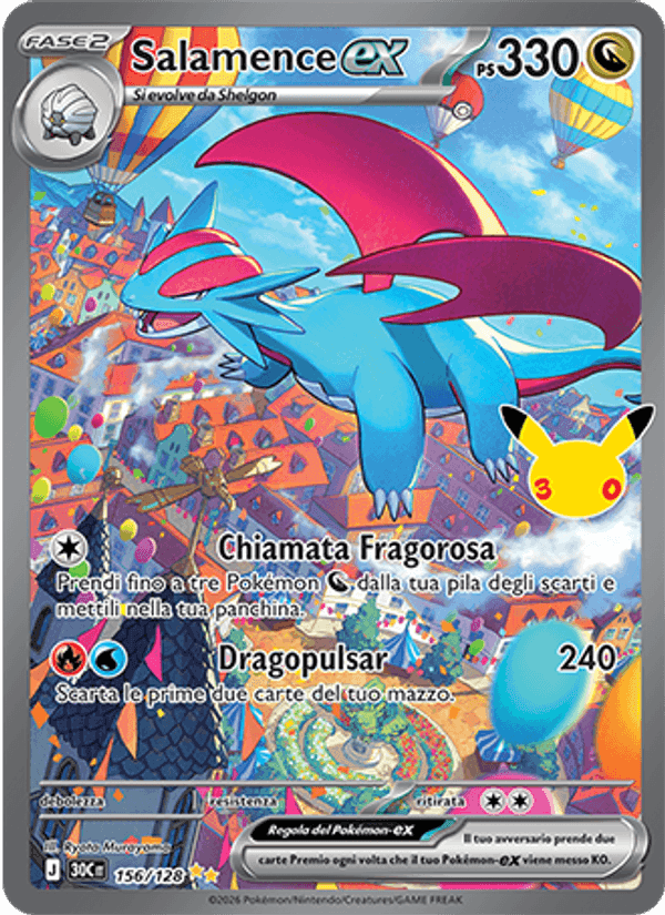 Salamence-ex, carta 156 de 30° Anniversario