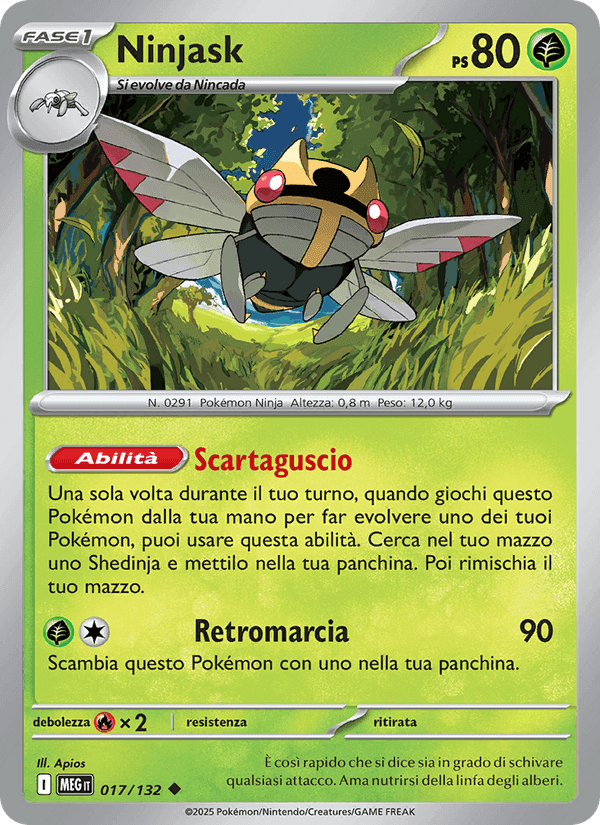 Ninjask, carta 017 di Megaevoluzione