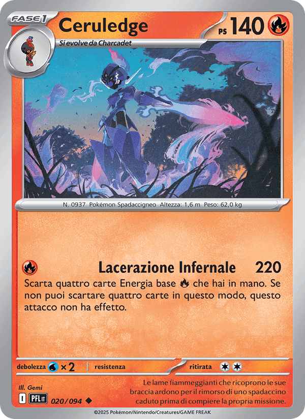 Ceruledge, carta 020 di Fiamme Spettrali
