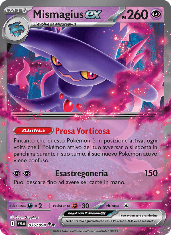 Mismagius-ex, carta 036 de Fiamme Spettrali