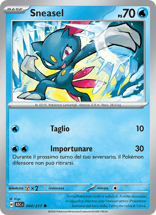Sneasel, carta 044 di Ascesa Eroica