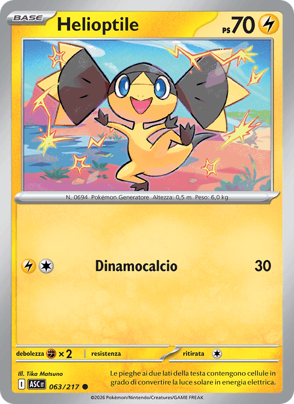 Helioptile, card 063 from Ascesa Eroica