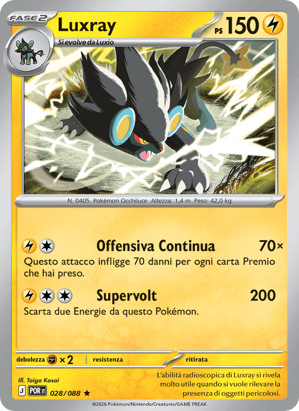 Luxray, carta 028 di Equilibrio Perfetto