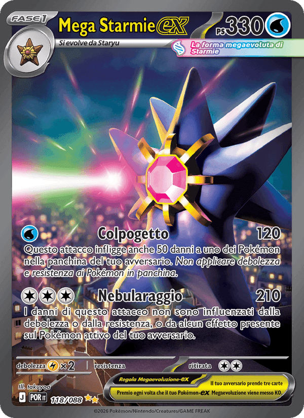 Mega Starmie-ex, carta 118 di Equilibrio Perfetto