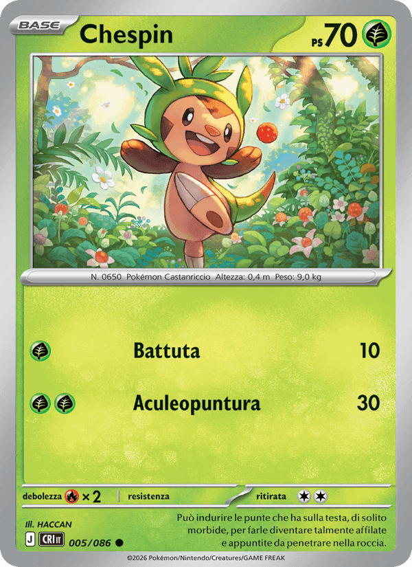 Chespin, carta 005 di Caos Nascente