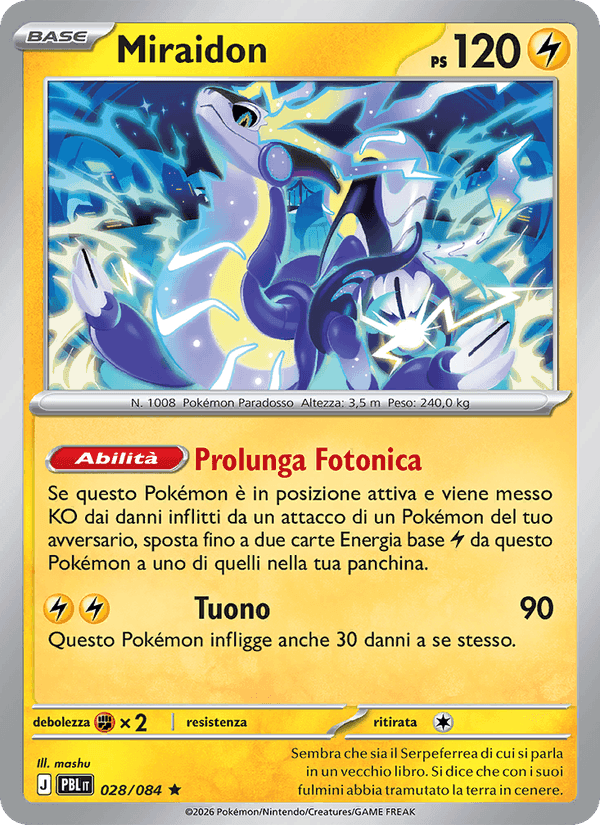 Miraidon, carta 028 di Buio Pesto