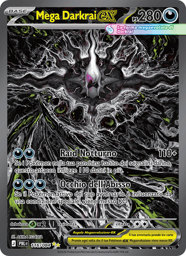 Mega Darkrai-ex, card 116 from Buio Pesto