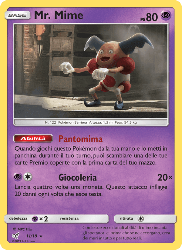 Mr. Mime, carta 11 di Detective Pikachu