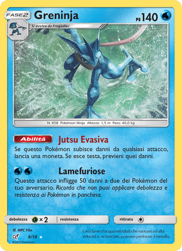 Greninja, carta 9 di Detective Pikachu
