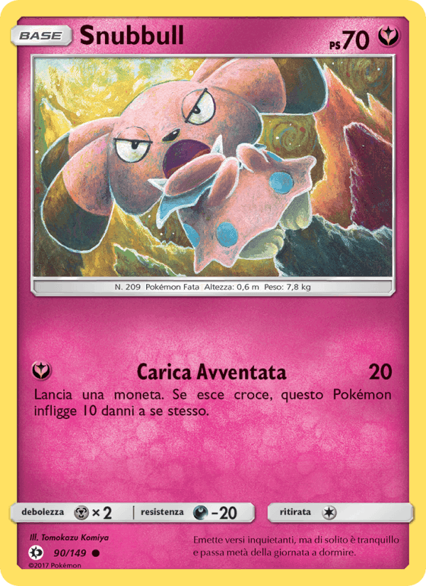 Snubbull, card 90 from Sole e Luna