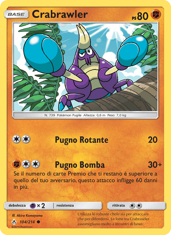 Crabrawler, card 104 from Legami Inossidabili