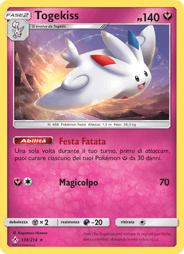 Togekiss, card 138 from Legami Inossidabili