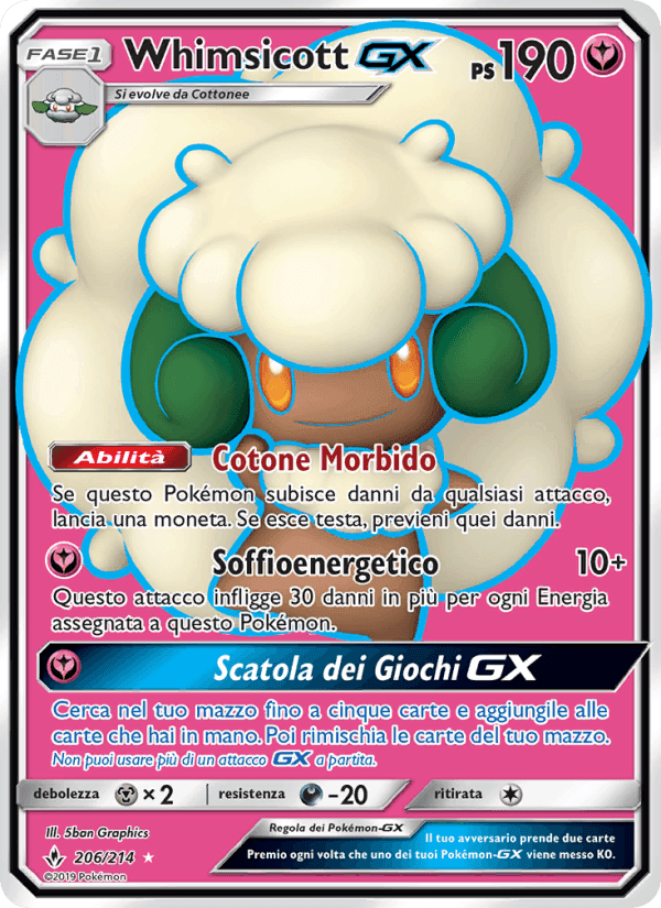 Whimsicott GX, card 206 from Legami Inossidabili
