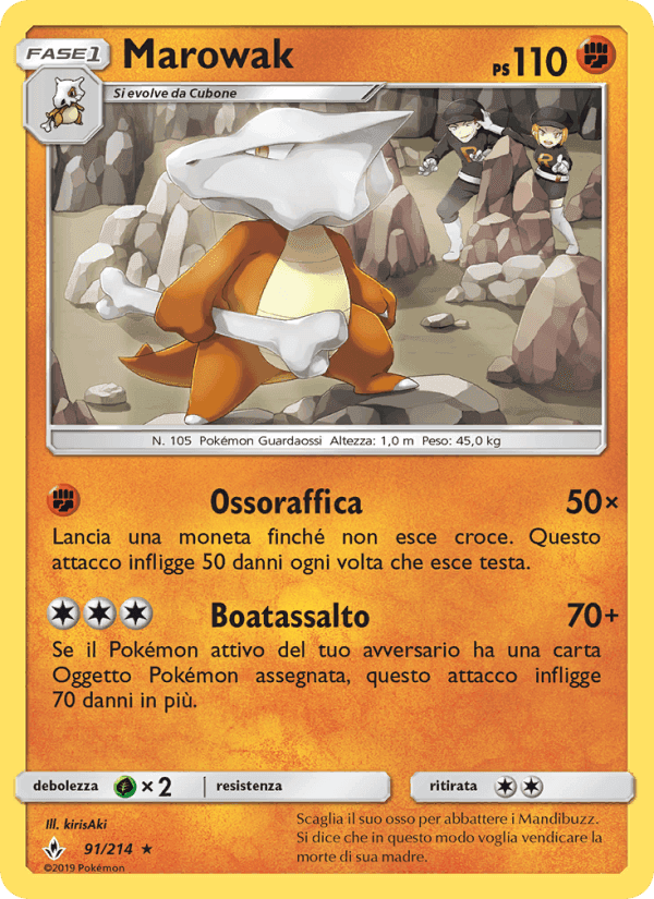 Marowak, carta 91 de Legami Inossidabili