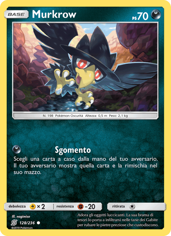 Murkrow, carta 128 di Sintonia Mentale