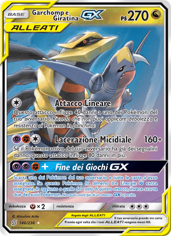 Garchomp e Giratina GX, carta 146 di Sintonia Mentale