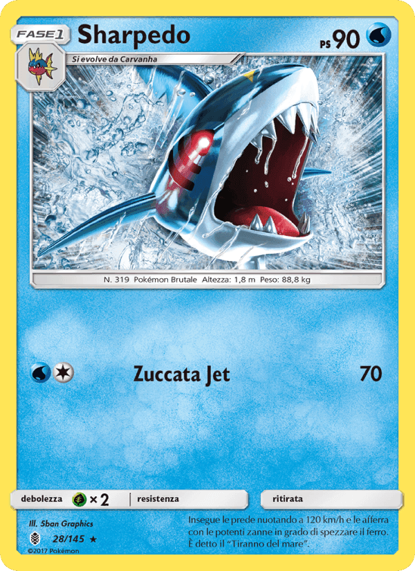 Sharpedo, carta 28 di Guardiani Nascenti