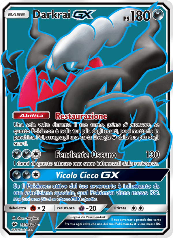 Darkrai GX, card 139 from Ombre Infuocate