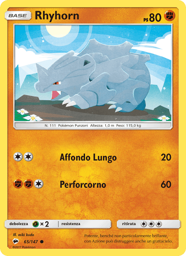 Rhyhorn, carta 65 de Ombre Infuocate