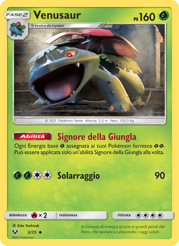 Venusaur, carta 3 di Leggende Iridescenti