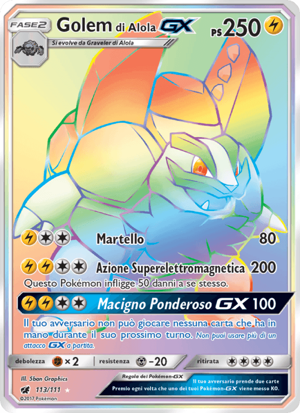 Golem di Alola GX, card 113 from Invasione Scarlatta