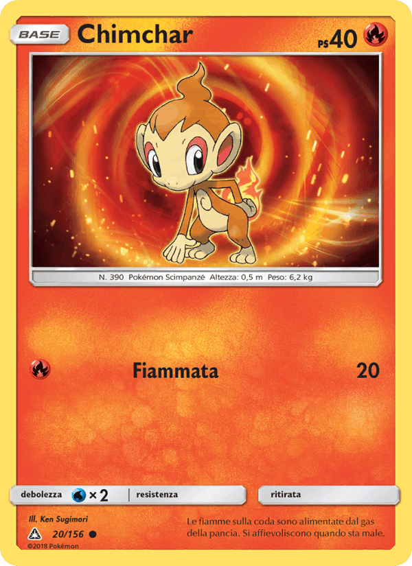 Chimchar, carta 20 di Ultraprisma