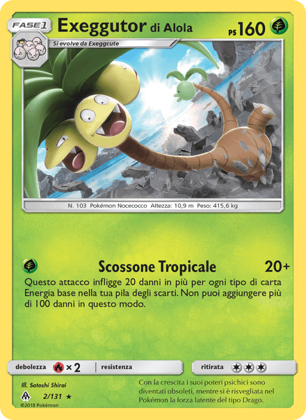 Exeggutor di Alola, carta 2 di Apocalisse Di Luce