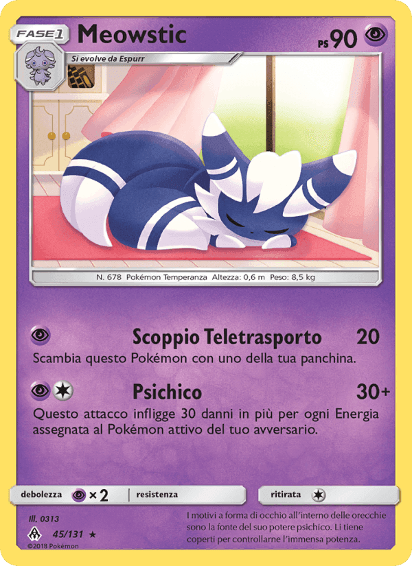 Meowstic, carta 45 di Apocalisse Di Luce