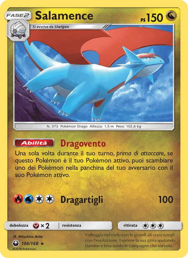 Salamence, card 106 from Tempesta Astrale