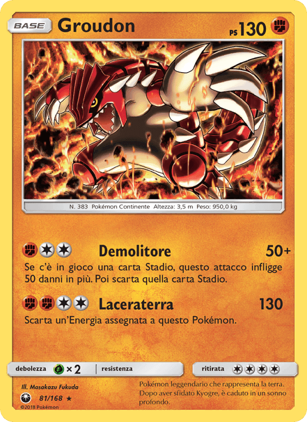 Groudon, carta 81 di Tempesta Astrale