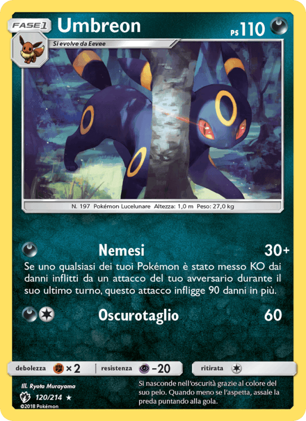 Umbreon, carta 120 di Tuoni Perduti