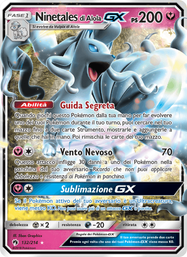 Ninetales di Alola GX, card 132 from Tuoni Perduti