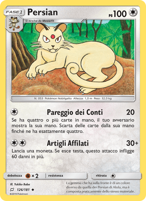 Persian, carta 126 di Gioco di Squadra