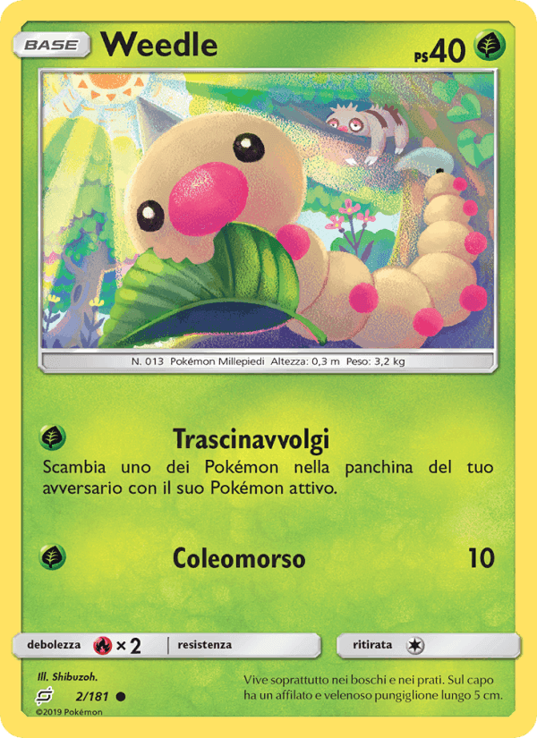 Weedle, carta 2 di Gioco di Squadra
