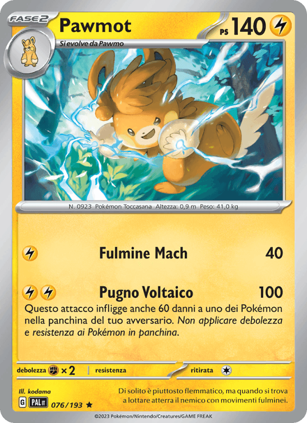 Pawmot, carta 076 di Evoluzioni a Paldea