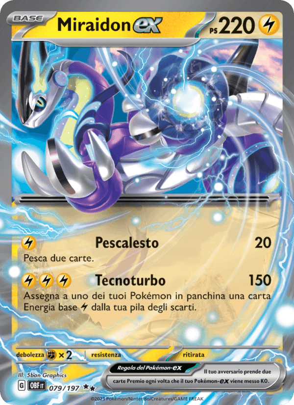 Miraidon-ex, card 079 from Ossidiana Infuocata