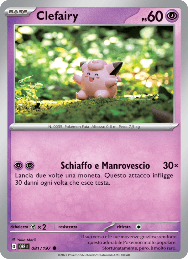 Clefairy, card 081 from Ossidiana Infuocata