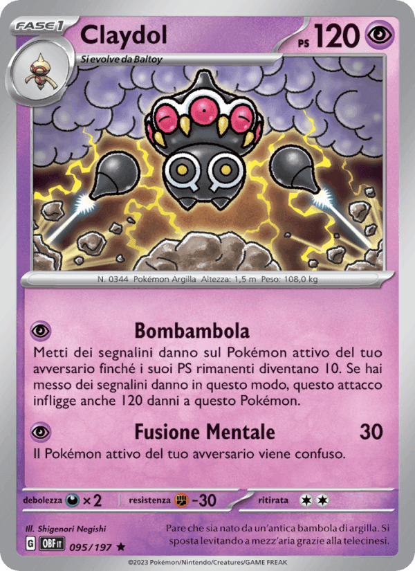 Claydol, card 095 from Ossidiana Infuocata