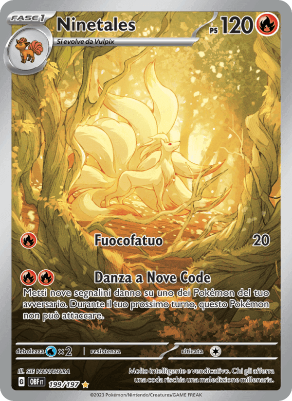 Ninetales, carta 199 di Ossidiana Infuocata