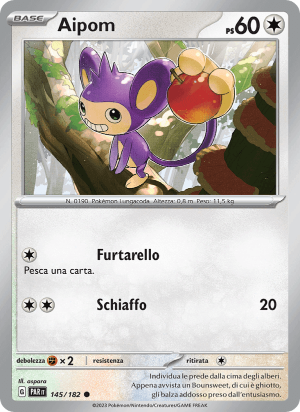 Aipom, carte 145 de Paradosso Temporale
