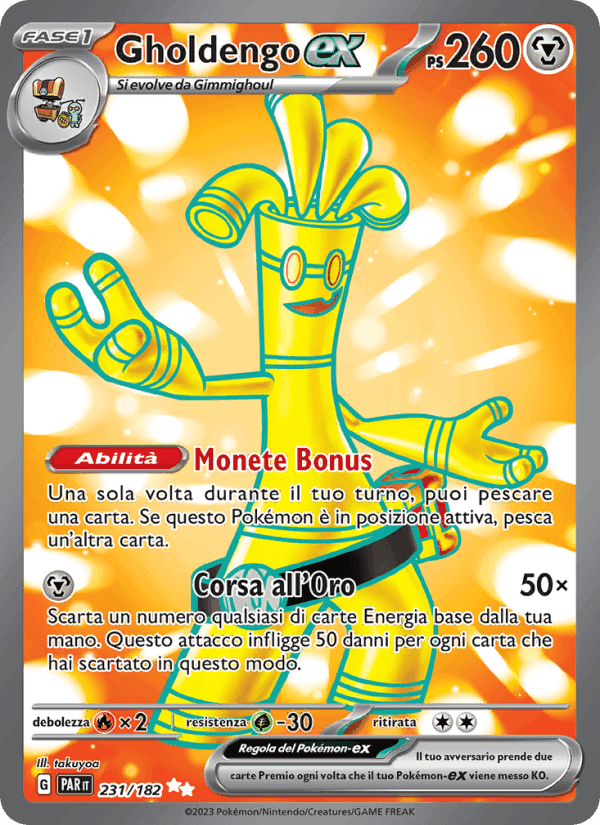 Gholdengo-ex, card 231 from Paradosso Temporale