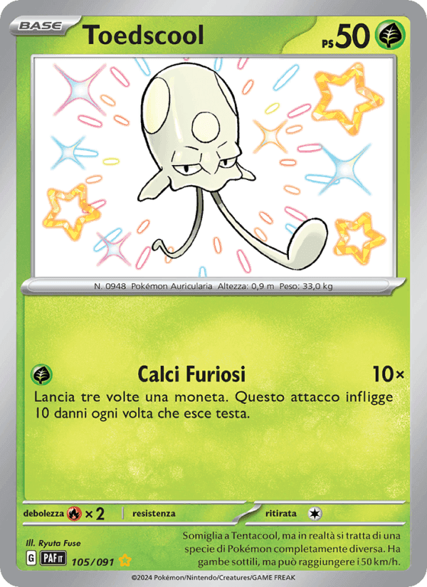 Toedscool, card 105 from Destino di Paldea