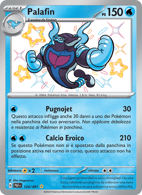 Palafin, carta 124 de Destino di Paldea