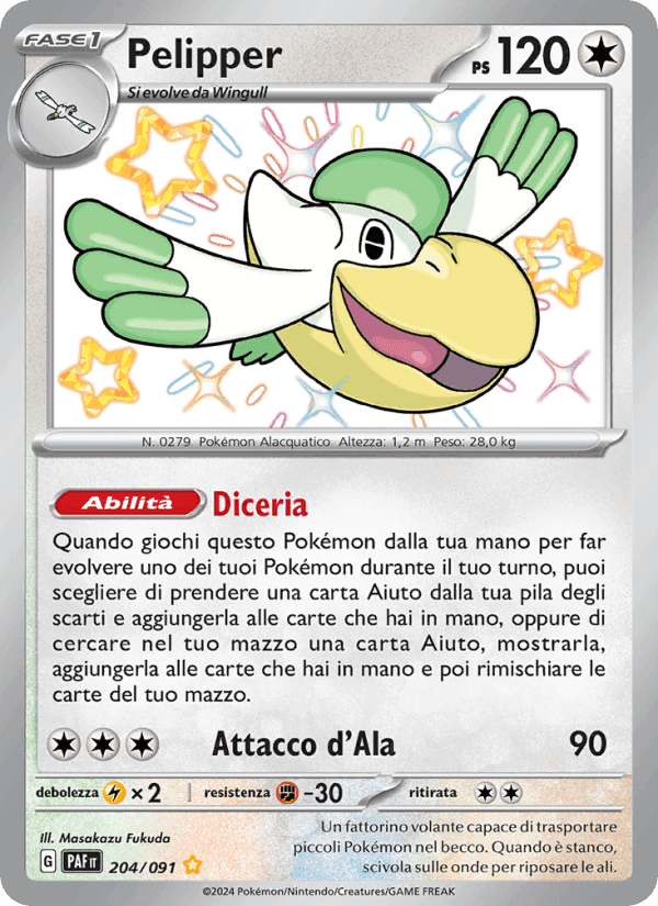 Pelipper, card 204 from Destino di Paldea